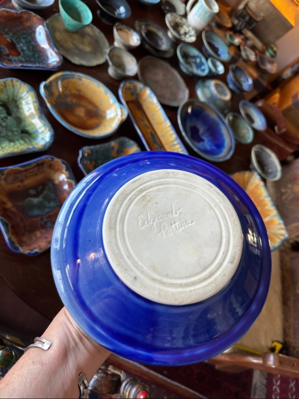 Edgecomb Pottery Crystalline glaze bowl. Handmade, artisan, rustic kitchen decor - Picture 5 of 11
